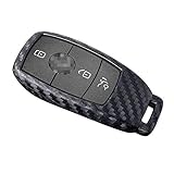 Ceyes Car Key Fob Cover Remote/Smart Key Cover Carbon Fiber Texture Key Cover Shell Skin for Mercedes Benz E-Class E200 E300 E400 E43 E63 S-Class S450 S560 S63/S65 AMG W213 W205 2 3 4 Buttons