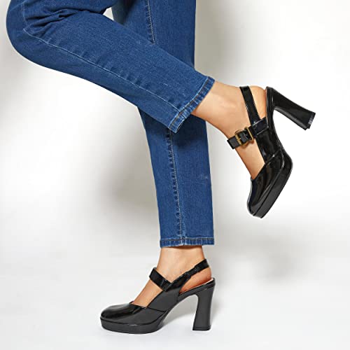 Black Heels For Women Chunky Heel,Heel Loafers Dressy Shoes Low Heel 2023 Spring Office Ladies Square Closed Toe Pumps Heeled Sandals Loafer Round Toe Ankle Strap Mary Janes Platform Oxford Dress Shoes Black,09 #TOP2