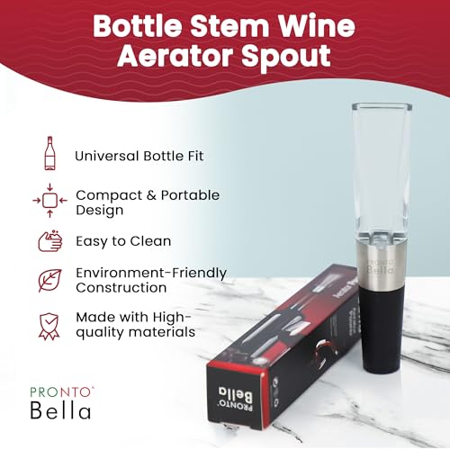 Wine Aerator and Pourer for Enhanced Flavor, Refined Aroma, Smooth Rich Finish, Travel Friendly, Affordable Valentines day Gift for Women/Friend/Wine Lover |Clear, No Drip and Stainless Steel Design - Thumbnail 2
