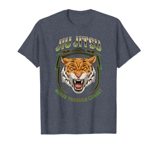 Jiu Jitsu Martial Arts and Grappling BJJ Tiger Head T-Shirt