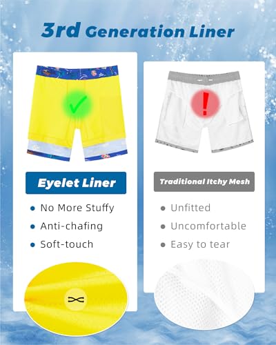 Image of SURF CUZ Mens Swim Trunks with Compression Liner Swim Shorts 7 inch Swimming Trunks Stretch 7 Inch Swim Suits Quick Dry