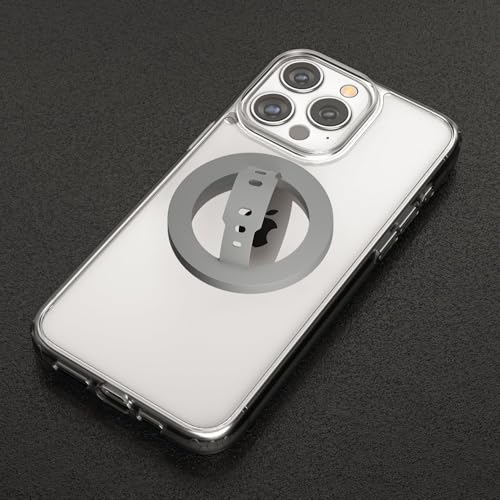 Image of RIGGEAR Soft Silicone Magnetic Phone Grip, Finger Loop Ring Holder Compatible with MagSafe iPhone Models and Magnetic Phone Cases (Grey)