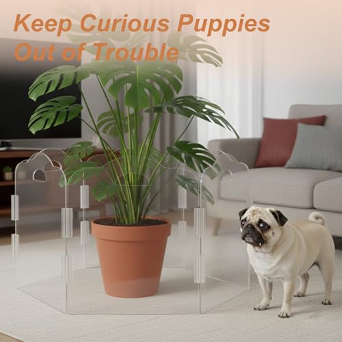 Transparent Acrylic Dog Gate Indoor, Free-Standing Pet Gate, 16" Height (Size S) Foldable 6 Modular Panels, Dog Fence for Doorways, Hallways, Stairs, No Drilling, Perfect for Puppies and Small Pets by NutroLab - Image 4