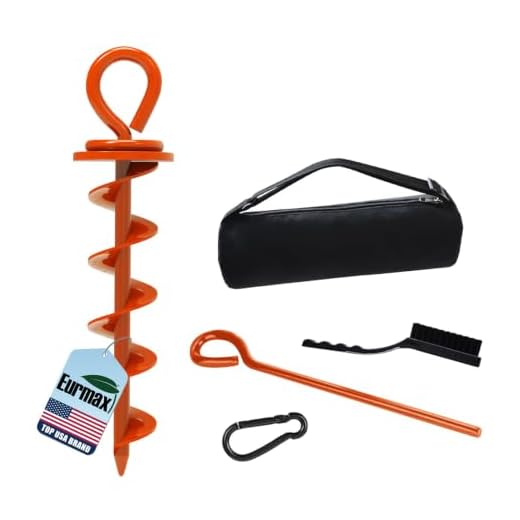 Eurmax USA Spiral Pet Dog Tie Out Stakes Bonus 17FT Dog Tie Out Cable Ideal for All Kinds of Pets Outside Dog Anchor Stake Heavy Duty Spiral Ground Anchor (Orange)