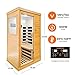YJSPSSW Infrared Sauna Room Single Room – Premium Hemlock Wood Far-Infrared Sauna Cabin with Bluetooth Music, Ambient Lighting & Sole Control (120V, 1200W, 700×895×1565mm)
