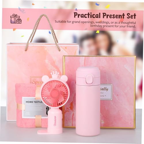 Serviette de visage et ventilateur rose anti-chaleur fille - 4