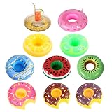 EIHI 10 Piezas Flotador Inflable Posavasos, Flotante Taza Soporte para Fiesta de Piscina Playa Mini Juguetes Hinchables