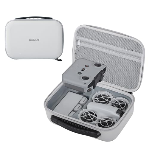 Custodia da trasporto per DJI NEO custodia da viaggio rigida impermeabile di grande capacità per drone DJI NEO controller RC-N3 hub di ricarica batteria eliche e accessori grigio