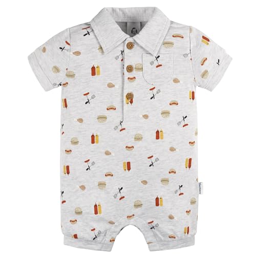 Image of Gerber baby-boys Cotton Polo Romper