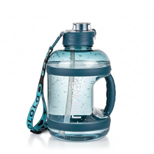 Image of Ryaco Water Bottle with Time Marker, Large Capacity Leakproof BPA Free JugWater Bottle with Time Marker | Large Capacity Leakproof Gym Bottle | BPA Free Motivational (Chathams Blue, 2.2-Liter)