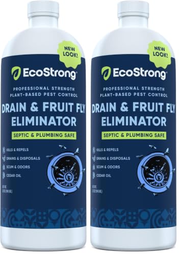 Fruit Fly Drain Treatment | Drain Fly Eliminator | Eliminates Gnats, Sewer Flies and More - Works in All Drains - 32 Fl Oz (Pack of 2)