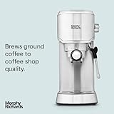 Morphy Richards Compact Espresso Machine, Dual Cup, 1L Water tank, Variable Steam Control and Milk Frother Wand, Ground Coffee and ESE Pod Compatible, Stainless Steel, 172022 - Image 2