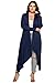 Zeagoo Women's Plus Size Long Sleeve Waterfall Asymmetric Drape Open Front Long Maxi Cardigan Sweater, Navy Blue, XXX-Large