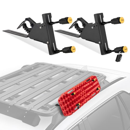 BUNKER INDUST Recovery Track Board Mounting Kit with Shovel Holder Brackets Universal Traction Boards Mount Bracket Side Mount for Roof Platform Rack with Lock