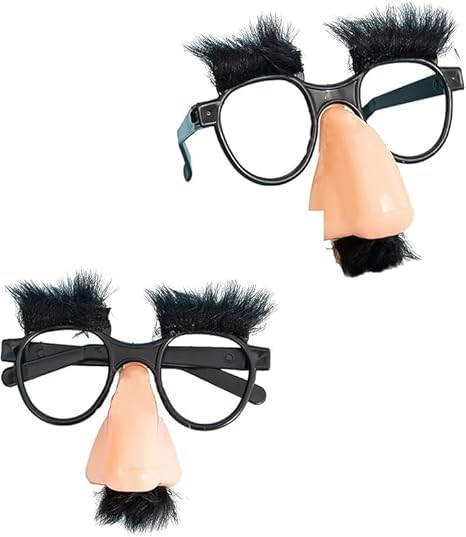 Ymhapp 2 Pcs Disguise Glasses With Funny Nose - Comedy Style - Plastic Oval Frames - Perfect For Parties & Celebrations
