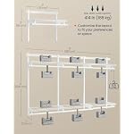 SONGMICS HOME Closet System, Closet Insert Organizer, 4-8 ft, Adjustable Metal Shelving Unit with 6 Hanging Rods, 6 Shelves, and Hooks, for Pantry Mudroom Garage Basement, Cloud White URGR032W01 - Image 3