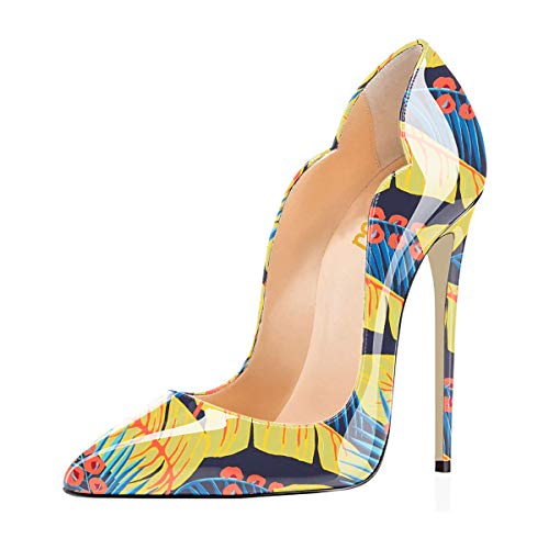 FSJ Women Classic Pointed Toe High Heels Sexy Stilettos Pumps Office Lady Casual Dress Shoes Plant Size 10