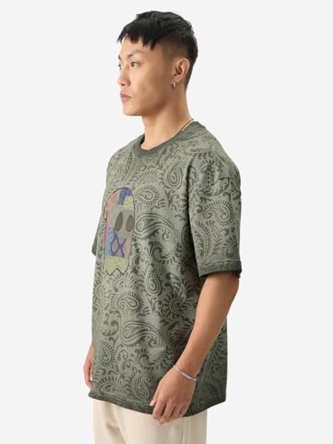 Image of The Souled Store Mr. Soul Men and Boys Short Sleeve Round Neck Purple Graphic Printed Cotton Oversized T-Shirts