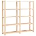 vidaXL Legno di Pino Scaffale a 5 Livelli 500 kg Struttura con Ripiani Organiser Salvaspazio Casa Cantina 170x38x170 cm Colore Naturale
