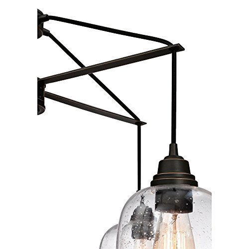 Image of Westinghouse Lighting 6333100 Eldon Five-Light Indoor Chandelier, Oil Rubbed Bronze Finish with Highlights and Clear Seeded Glass