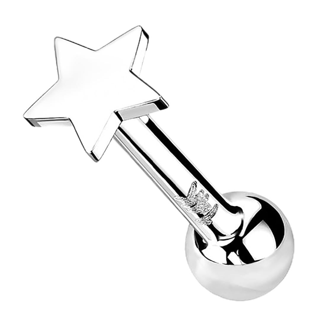 Taffstyle 14 Karat Gold Tragus Helix Ohr Piercing Stecker flacher Stern Aufsatz ohne Gewinde für Ohr Tragus Helix