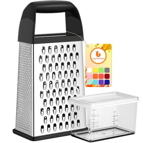 Urbanstrive Cheese Grater With Container Box Grater Stainless Steel Graters for Kitchen Cheese...