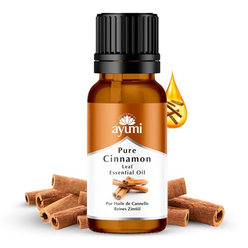 Ayumi Cinnamon Essential Oil | 100% Food Grade Cinnamon Leaf Oil | Cinnamon Oil for Baking & Cooking | Cinnamon Tea Oil for Beverages | Boosts Digestion & Blood Sugar |Aromatheray Diffuser Oil | 15 ml