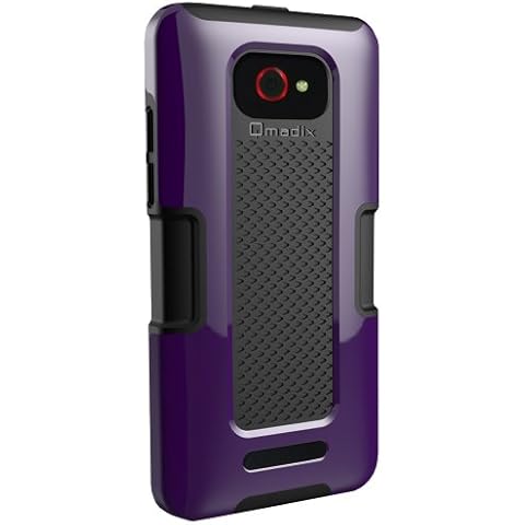 Qmadix Legacy Case for HTC DNA 6435 - 1 Pack - Retail Packaging - Purple/Black Cover