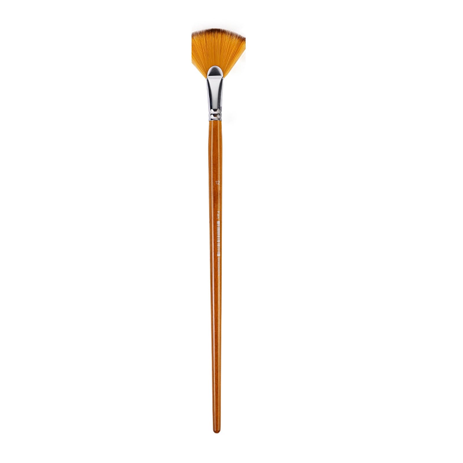RBRMHM Professional Artist Brush Flat/Round/Fan Tip Paint Brush for Acrylic Watercolor Oil Painting Wood Handle Nylon Bristles