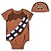Star Wars Short Sleeve Onesie with Cap, Chewbacca Baby Costume, Chewy Romper Set, Brown, Size 3M
