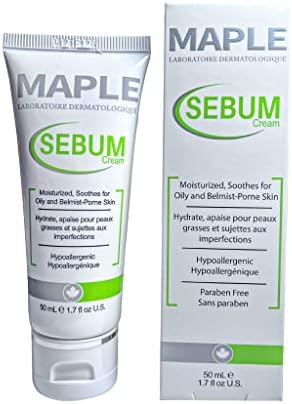Maple SEBUM Cream 50 mL Moisturizes, soothes and regulate a sebum production of oily skin and skin with imperfections, 1.7 fluid_ounces