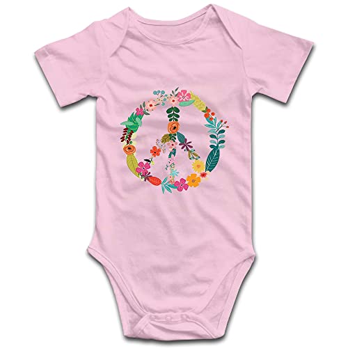 DOQOSESHY Flower Peace Sign Baby Onesie Peace and Love Toddler Rompers Newborn Clothes Long Sleeve/Sleeveless/Short SLeeve