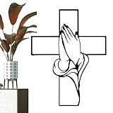 Generico Wandkunst Kreuz - Dekoration Wohnzimmer Metall - Spirituelle Wandskulptur,Für christliche Familien Kirchliche Gruppen Wohnzimmer Sammlerzimmer Garten Terrasse