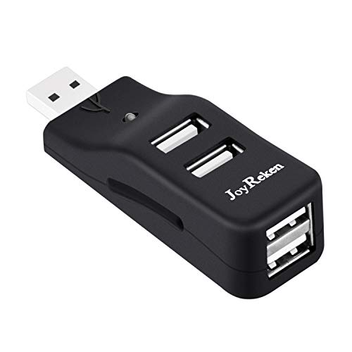 JoyReken 4-Port USB 2.0 Mini Portable Data Hub USB Splitter High Speed for MacBook, Mac Pro/Mini, iMac, XPS, Surface Pro, Notebook, PC, USB Flash Drives, Mobile HDD, and More