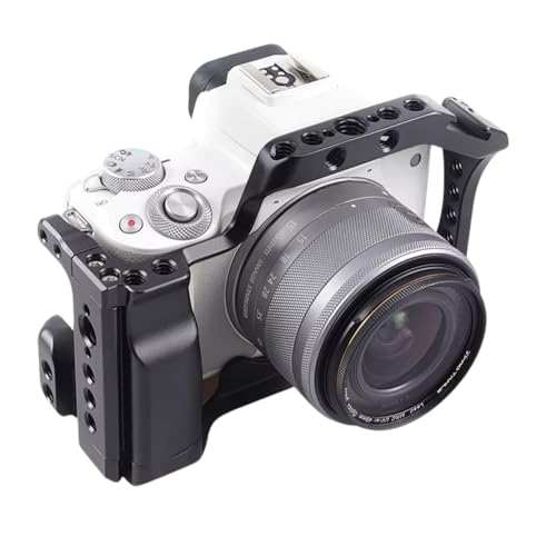 Image of Yantralay Lightweight Camera Cage for Can on R6 DSLR Camera | CNC Aluminum Rabbit Cage with Cold Shoe & 1 /4 inch 3 /8 inch Mounts | DSLR Accessories (Only Camera Rabbit Cage Included in Package)