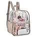 Busiuw Clear Backpack for Stadium Events 12x12x6 with Front Pocket for Concert Sport Fashion Women Backpack Events Work Travel(Khaki)