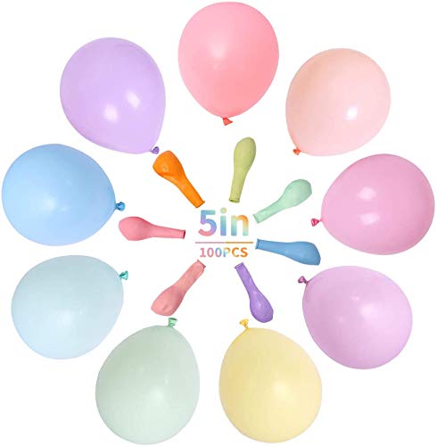 5 Inch Mini Multicolored Party Pearl Balloons 200pcs Assorted Color Balloons Mixed Colored Macaron Latex Balloons Rainbow Candy Colors for Birthday Wedding Engagement Anniversary Arch Party Decoration