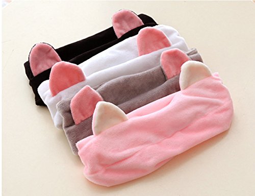 JunShop 3pcs Cute Womens Girls Cat Ears Headband Beauty Hair Band(Black, Pink, White)