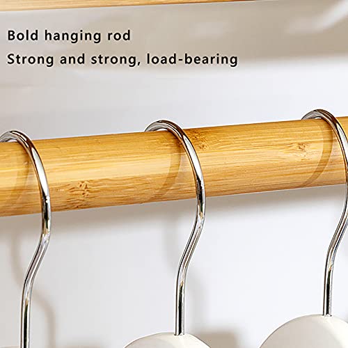 Ljhss Bamboo Garment Rack,9 Storage Shelves Clothes Hanging Rack,Heavy Duty Clothing Rack Minimalism Wardrobe Closet Organizer #TOP3