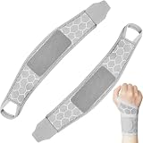 Aswewamt 2 muñequeras, soporte elástico derecho e izquierdo para túnel carpiano, correa de muñeca ajustable para tendinitis, esguinces, alivio del dolor (gris)