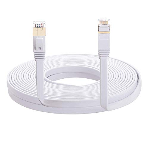Cat 7 Ethernet Cable 100 ft White, MORELECS Cat 7 Internet Cable 100 ft Ethernet Cable RJ45 Network Cable Cat7 LAN Cable for PC Laptop Modem Router Cable Ethernet