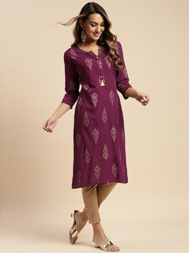 Image of rangita Women's Rayon Regular Fit Straight Kurti | Kurta (Pack of 2)
