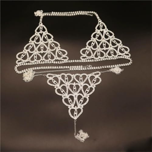 Cadena de bragas lencería body chain cristal ajustable mujer 6