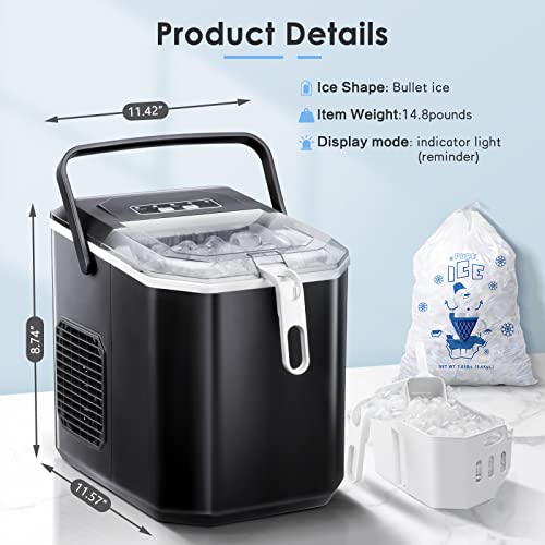 Xbeauty Máquina para Hielo Portátil de Mostrador 26lbs/24H miniatura 3
