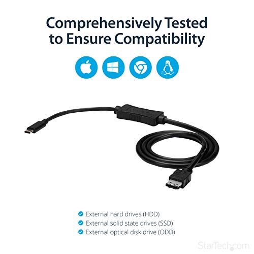 Cable adaptador StarTech USB 3.0 a eSATA 3 ft y 1 m miniatura 7
