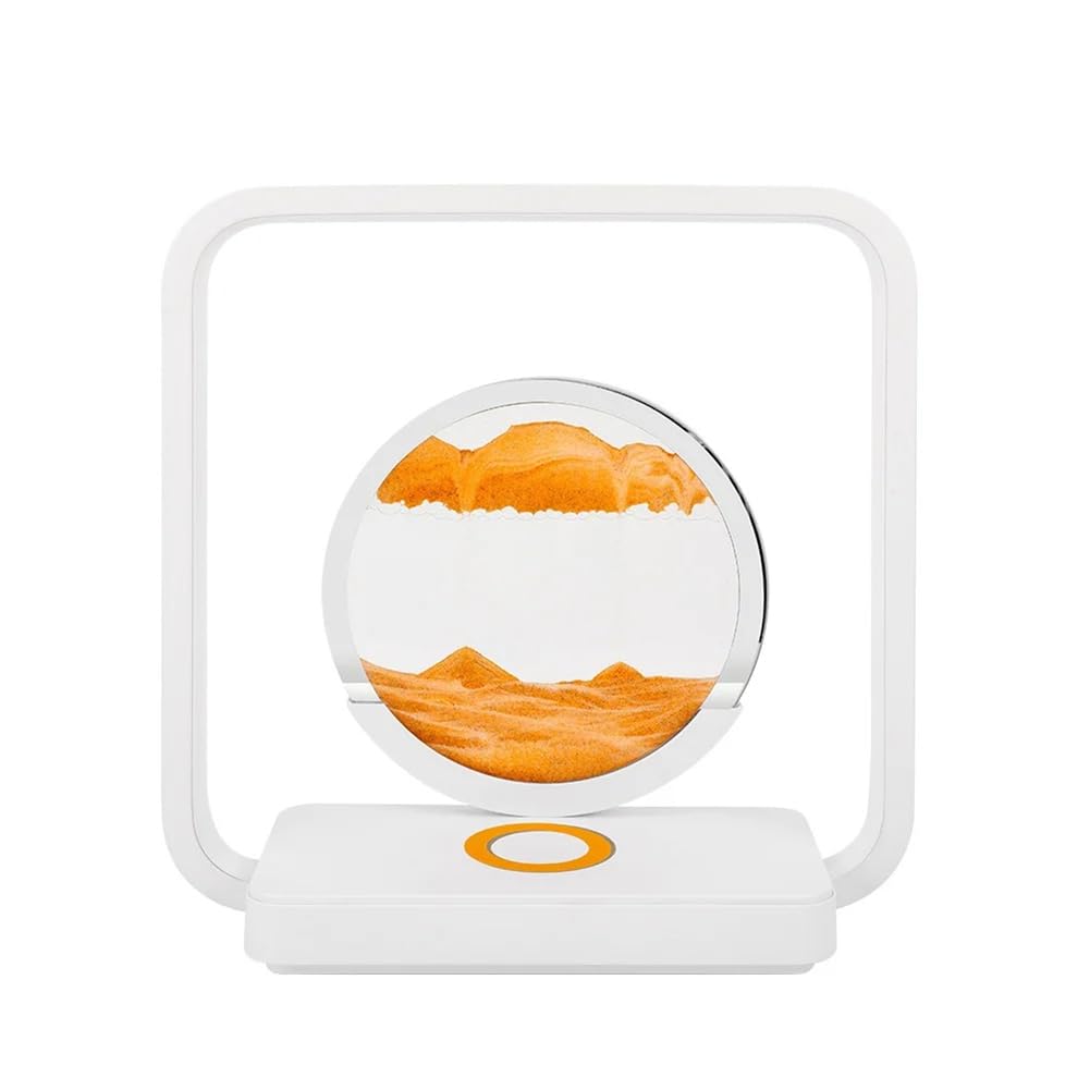 UDSKNV[KSL Quicksand Painting Desk Lamp Wireless Charging Stepless Dimming Three-Color Temperature Hourglass Night Light