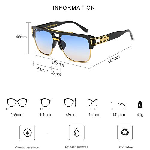 Square Aviator Large Fashion Sunglasses For Men Women Goggle Alloy Frame Glasses3