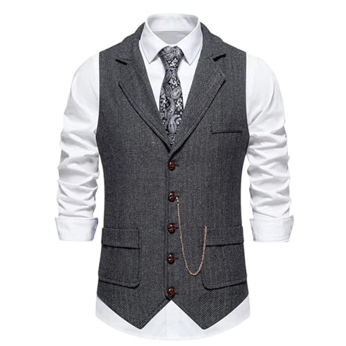Men's Suit Vest Spring Summer Vintage Lapel Chain Suit Vest Waistcoat for men2