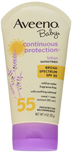 Aveeno Baby Sunscreen Lotion, SPF 55, 4 Ounce (Pack of 2)