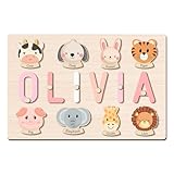 Personalized Name Puzzle for Baby Gifts, Custom First Christmas Birthday Girl Boy Gifts for Toddlers, Personalized Baby Wooden Montessori Learning Toys